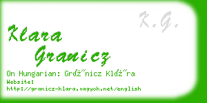 klara granicz business card